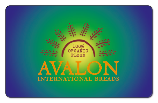 Avalon logo on a blue, purple, green radiant background